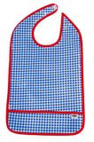 Freckled Sage Oilcloth Adult Bib Gingham Blue