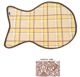Freckled Sage Oilcloth Cat Mat Plaid Yellow & Brown