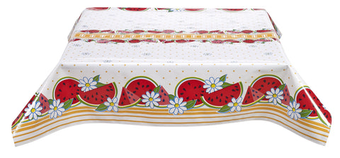 Freckled Sage Oilcloth Tablecloth Watermelon Yellow