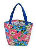 Freckled Sage Oilcloth Zip Tote Bag in Hawaii Pink