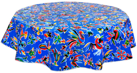 Freckled Sage Round Tablecloth Animal Wonderland Blue