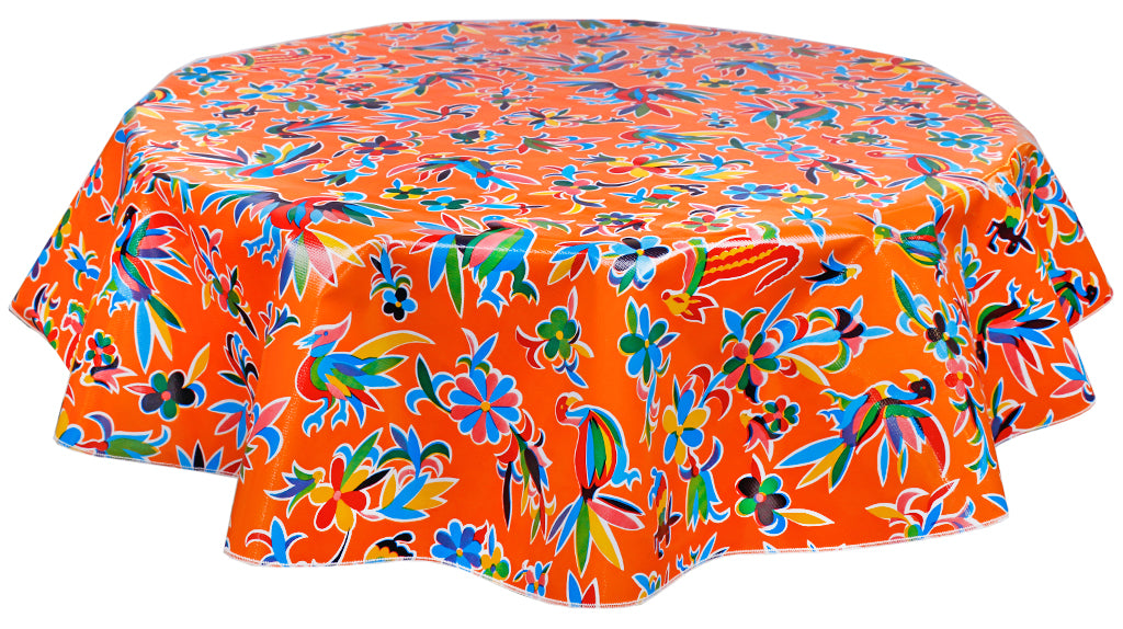 Freckled Sage Round Tablecloth Animal Wonderland Orange