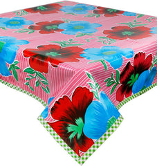 Big Flowers and Stripes Tablecloths