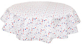 Round Oilcloth Tablecloths in Stars Red White and Blue