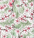 Freckled Sage Oilcloth Swatch Cherry Blossom Green