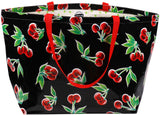 Freckled Sage Oilcloth Extra Large Tote Cherry Black