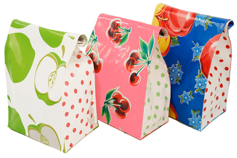 Freckled Sage Oilcloth Lunch Bags Fruit Trio
