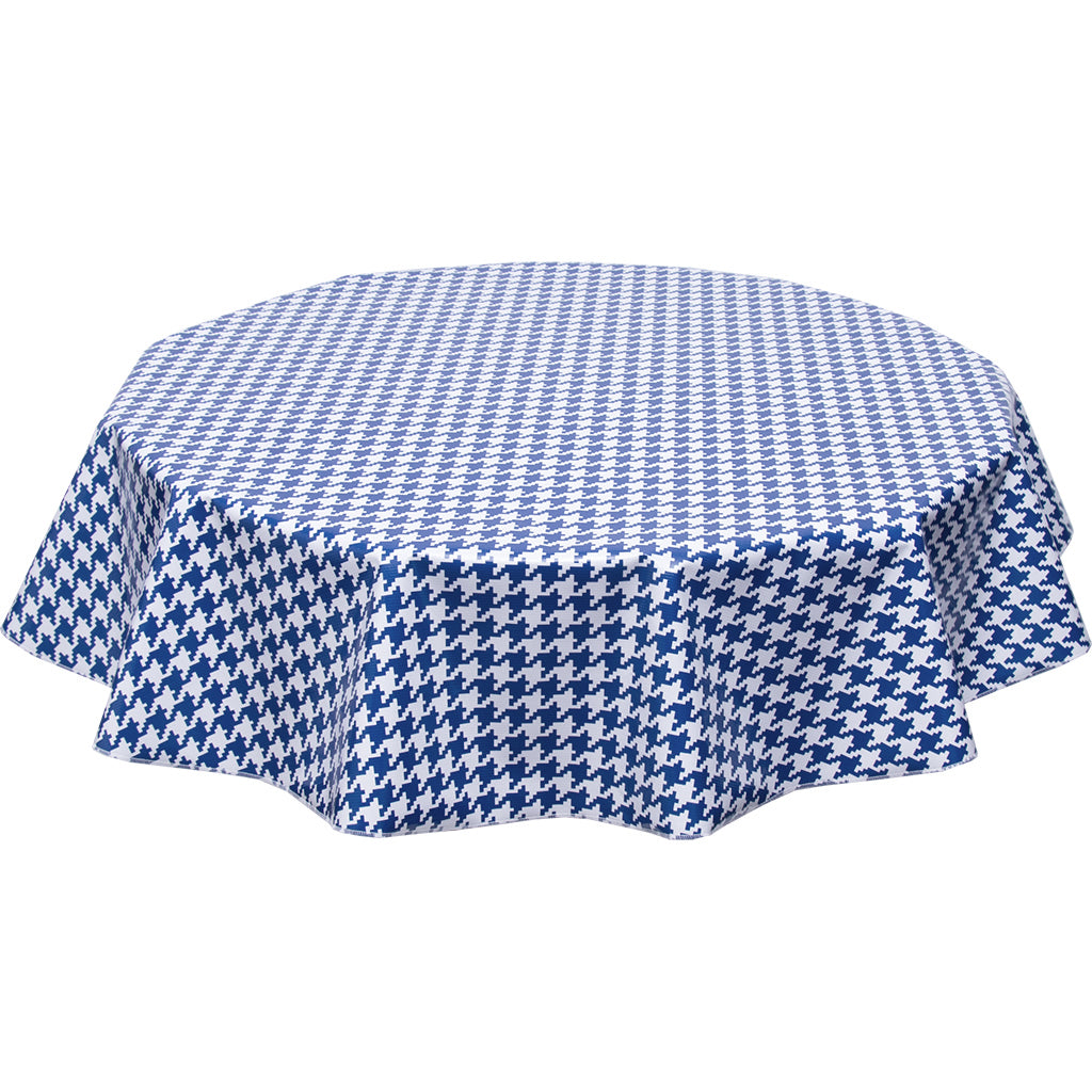 freckled sage round tablecloth houndstooth navy