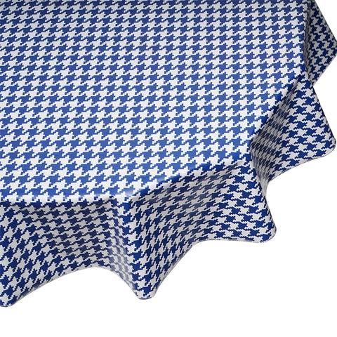 freckled sage houndstooth navy round tablecloth