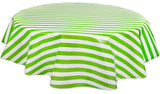Round Oilcloth Tablecloths in Stripe Lime