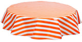Round Oilcloth Tablecloths in Stripe Orange