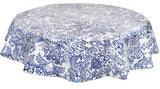 Freckled Sage Round Tablecloth Toile Blue